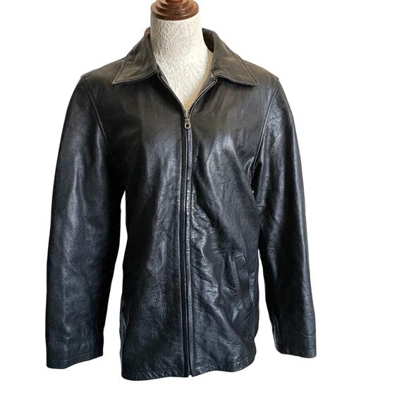 Wilsons Leather Jackets & Blazers - Black Leather JacketWilsons Zip Lg Y2K Retro Grunge